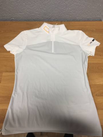 RG - Polo De Compétition Jersey/Mesh Zip Femme Blanc