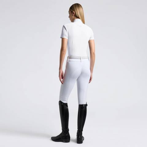 Polo de compétition Jersey zip Blanc - CAVALLERIA TOSCANA