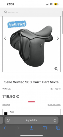 Selle Wintec 500 Cair® Hart Mixte – État impeccable