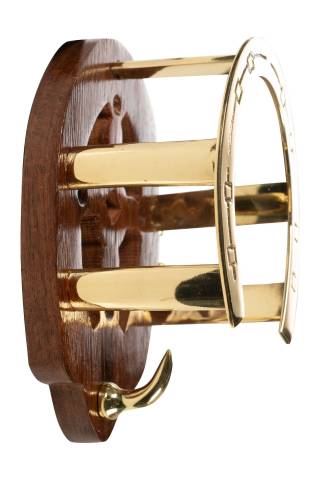 Porte Bridon En Bois Et Laiton HKM