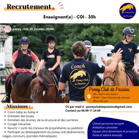 Moniteur/rice CDI 35H poney club