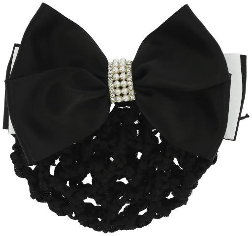 Résille Barrette Perle Noir Blanc Equithème