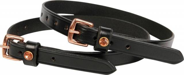 Lanières d'éperons cuir noir rosegold - Harry's Horse
