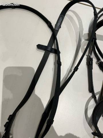 Filet taille cheval en cuir noir 