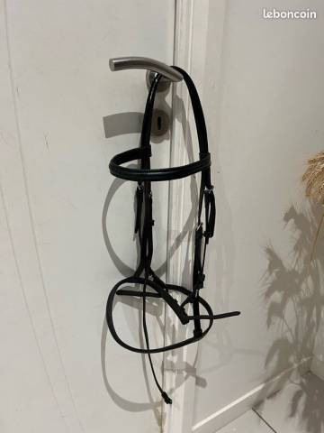 Filet taille cheval en cuir noir 