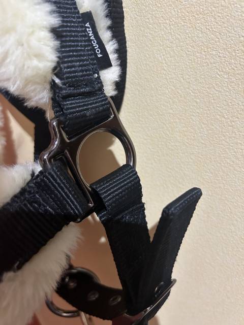 Licol à moumoute noir avec la longe 