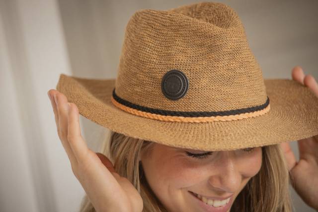 Chapeau Rafia tricolore - Pénélope Collection