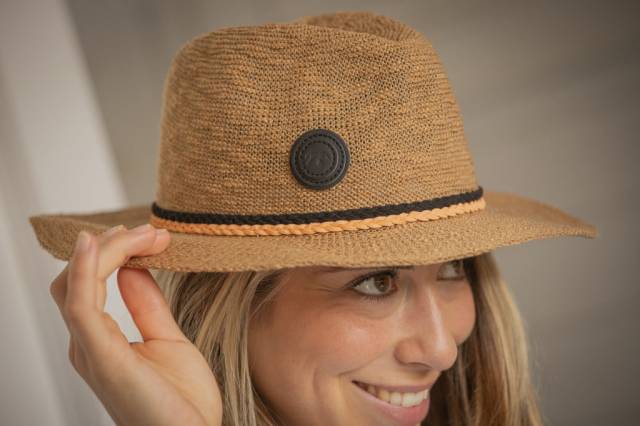 Chapeau Rafia tricolore - Pénélope Collection