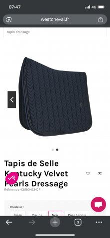 Tapis de selle Kentucky noir pear dressage