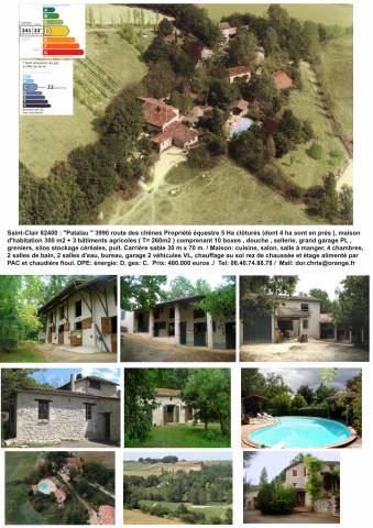 propriété équestre à Saint-clair 82400 