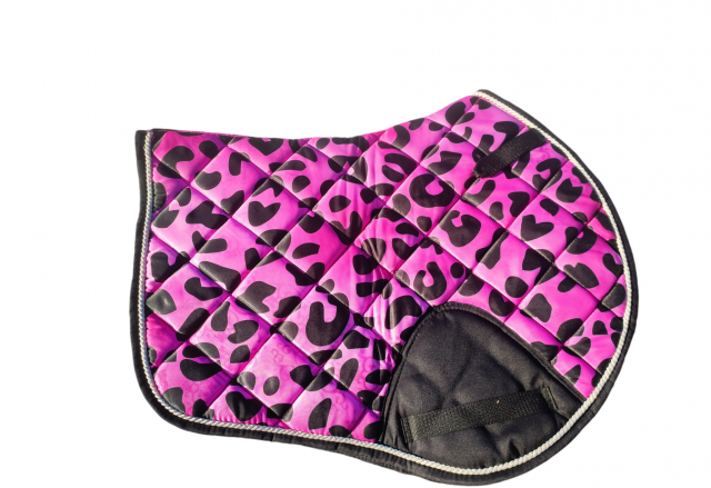 Ensemble d’équitation rose à motifs léopard 