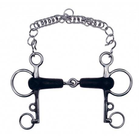 Mors pelham caoutchouc branches longues - Feeling - inox
