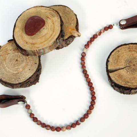 Frontal jaspe rouge - Horse Remedy - Cuir en V