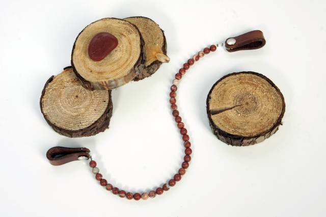 Frontal jaspe rouge - Horse Remedy - Cuir en V