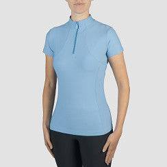 Polo technique manches courtes zip paillettes - HORKA - Tissu respirant