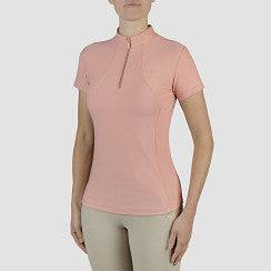 Polo technique manches courtes zip paillettes - HORKA - Tissu respirant