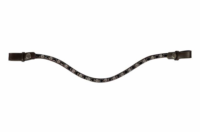 Frontal amazing - HKM - cuir avec pierres