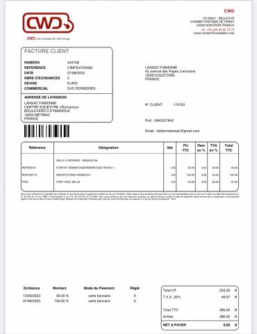 Selle CWD SE02 18 pouces de 2015