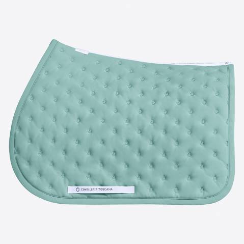 Tapis de selle brodé vert menthe - Cavalleria toscana - respirabilité optimale
