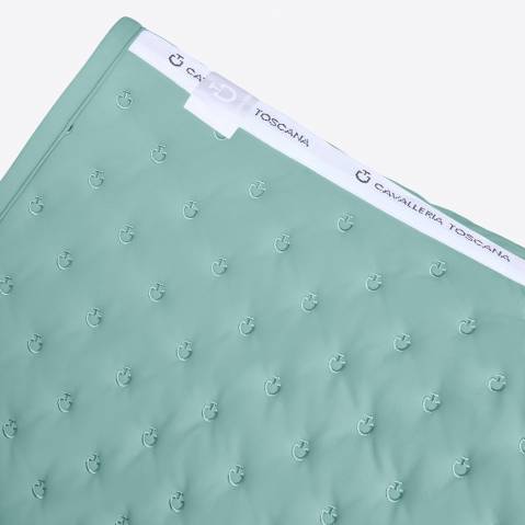 Tapis de selle brodé vert menthe - Cavalleria toscana - respirabilité optimale