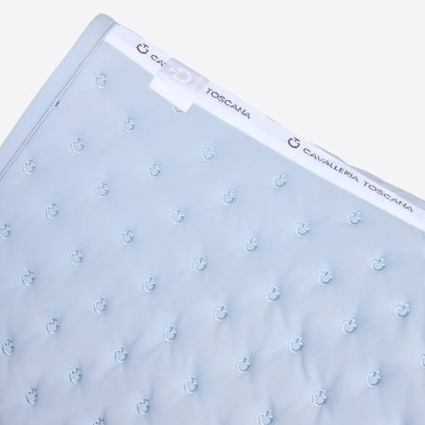 Tapis de selle Broderie Bleu ciel - Cavalleria toscana - structure en nid d'abei