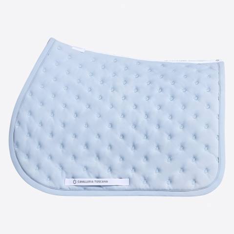 Tapis de selle Broderie Bleu ciel - Cavalleria toscana - structure en nid d'abei