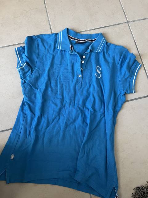 Polo bleu turquoise stationata 