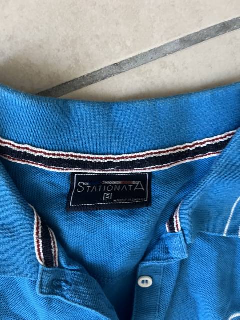 Polo bleu turquoise stationata 