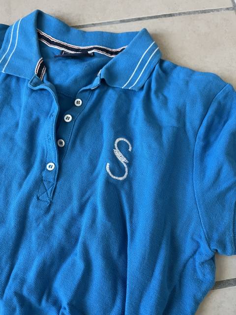 Polo bleu turquoise stationata 