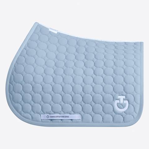 Tapis de selle circle bleu ciel - Cavalleria toscana - coton nid d'abeille