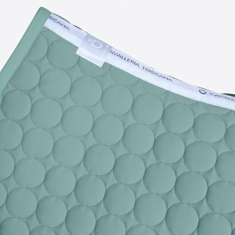 Tapis de selle circle quilted vert menthe - Cavalleria toscana - coton 3d