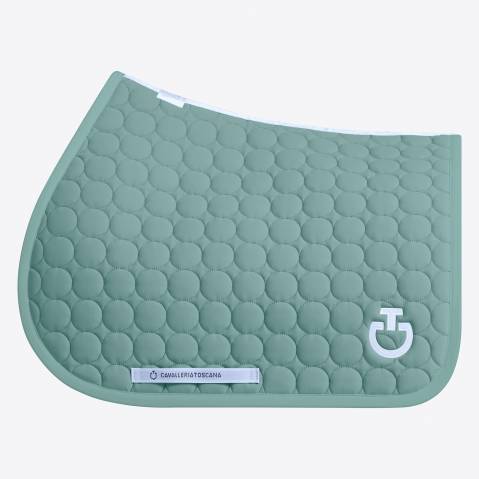 Tapis de selle circle quilted vert menthe - Cavalleria toscana - coton 3d