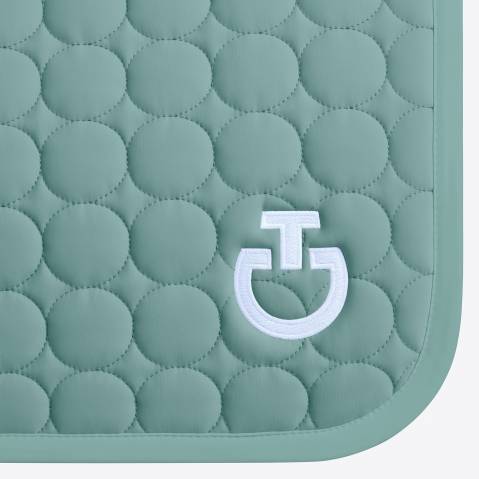 Tapis de selle circle quilted vert menthe - Cavalleria toscana - coton 3d