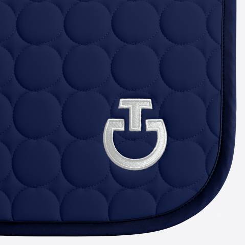 Tapis de selle circle quilted bleu marine - cavalleria toscana - coton 3d