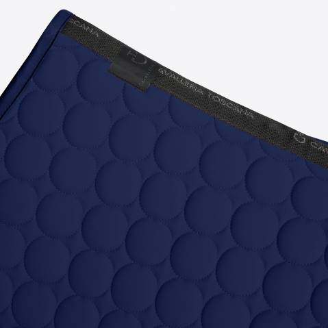 Tapis de selle circle quilted bleu marine - cavalleria toscana - coton 3d