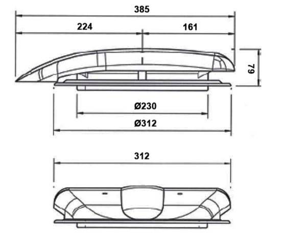 Aérateur électrique de toit 12 v - 80w