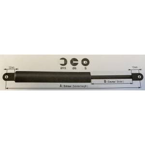 Vérin à gaz 1450n - entraxe 1100mm