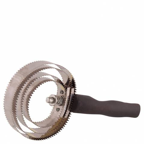 Etrille américaine noire - BR - ronde avec poignée plastique