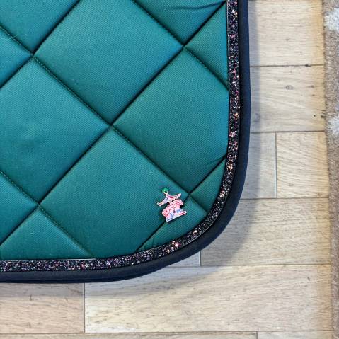 Tapis de selle Ju & Pa - matelassé en france - bleu canard