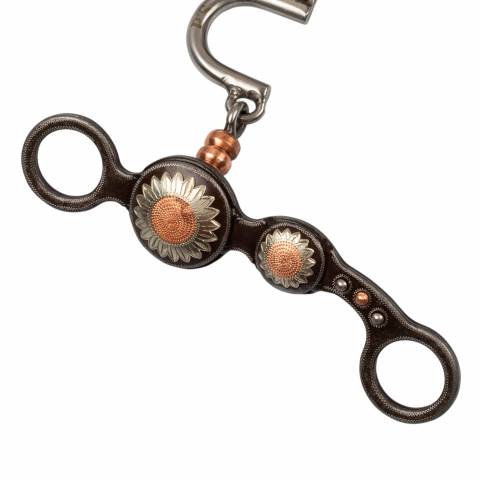 Mors correctionnel fer forgé à décor floral - Pool's - Fer noir