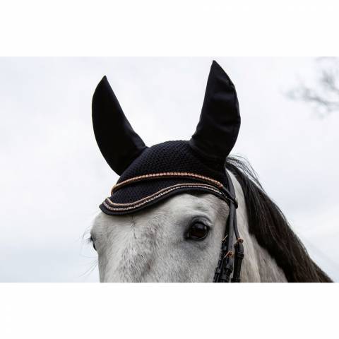 Bonnet anti mouches rosegold glamour - HKM - Détails cristaux