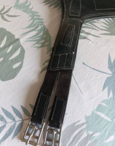 Bavette cuir noir grainé Luxe TdeT 115cm