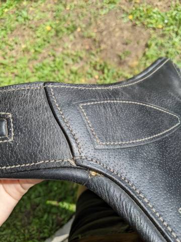 Bavette cuir noir grainé Luxe TdeT 115cm