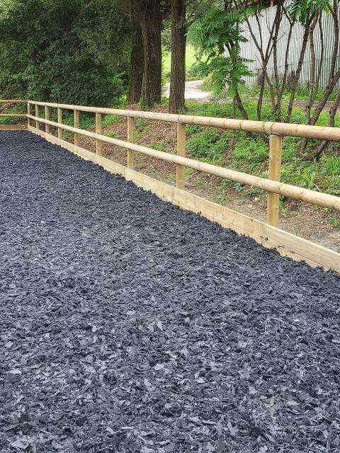 Copeaux de textile pour sol équestre