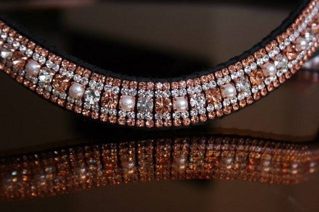 Frontal strass argent et rose gold - Strass