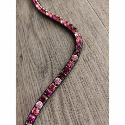 Frontal avec strass Fine Line - Equine Concept - Rose