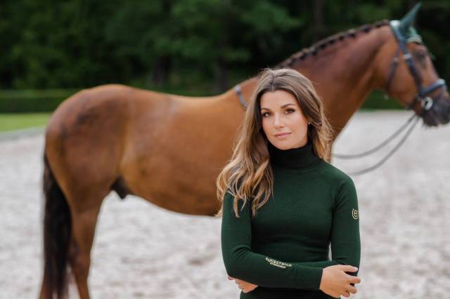Pull col roulé Forest Green - Equestrian Stockholm - 100% coton