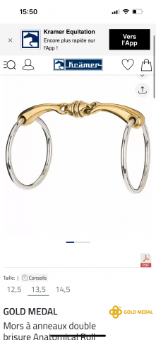 Mors à anneaux double brisure Anatomical Roll