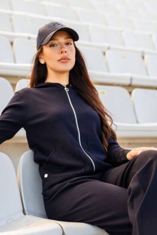 Sweat zippé maille Amélie - Harcour - Coupe droite