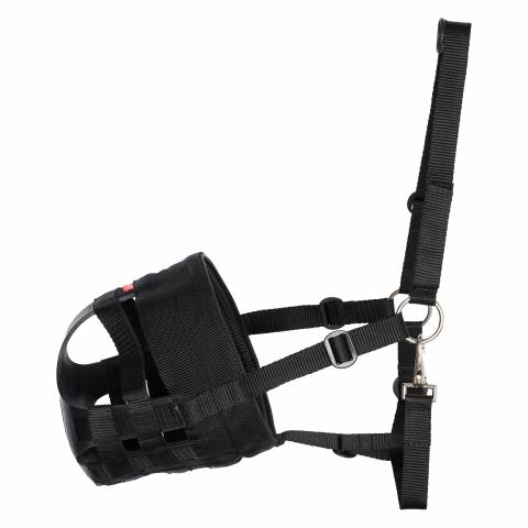 Muselière nylon noir - Imperial Riding - Panier anti glouton